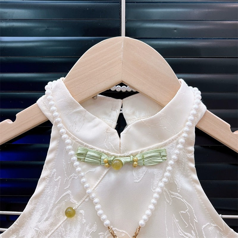 Chinese Style Summer Sleeveless Top Pants Children's Suit