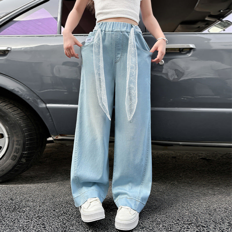 Women's & Children's Summer Thin Jeans Older Leisure Children's Pants