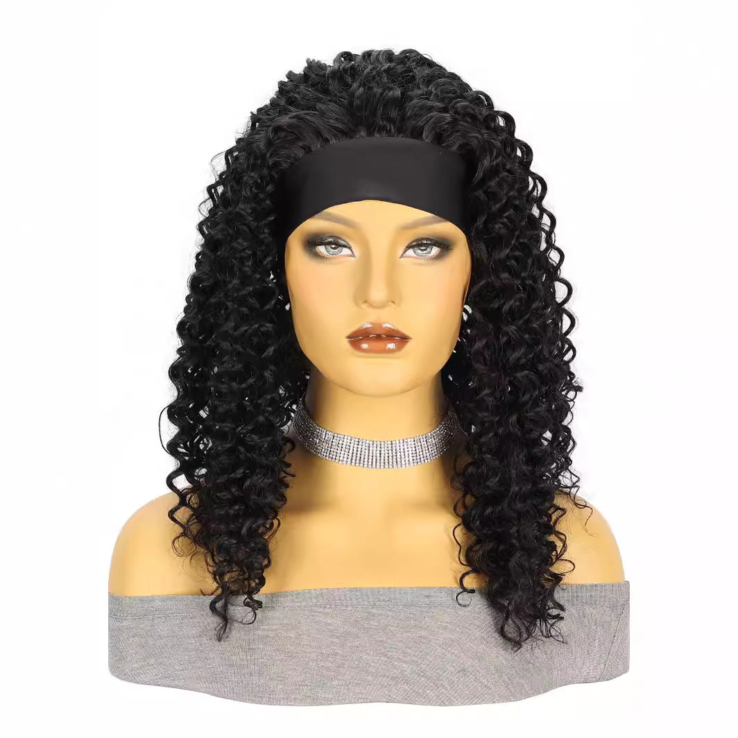 Headband Fashion African Small Fiber Synthetic Wig Short Curly Hair