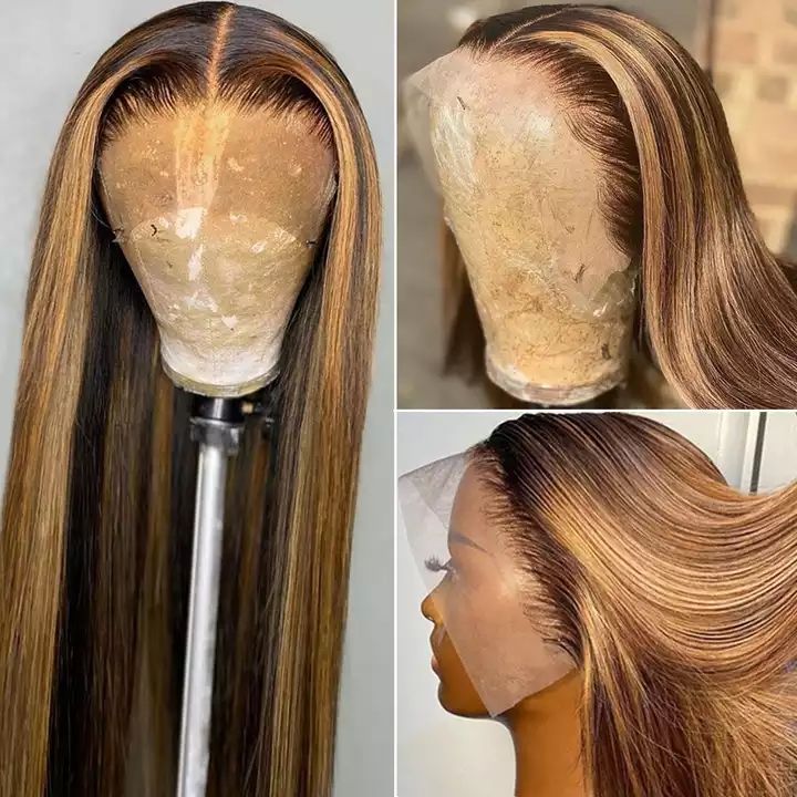 Women's Lace Wine Red Mid-length Fashion Synthetic Long Straight Wig