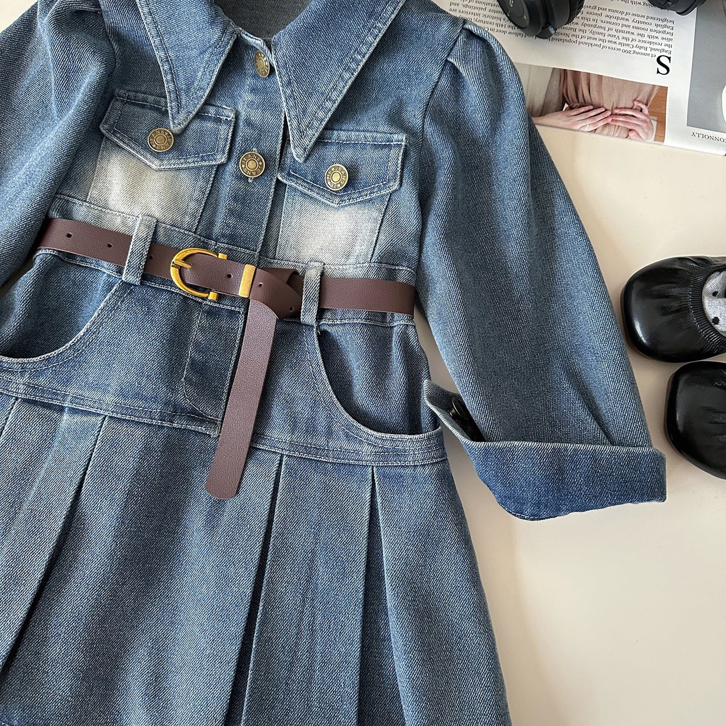 Classic Children's Autumn Denim Korean Princess Children's Dress