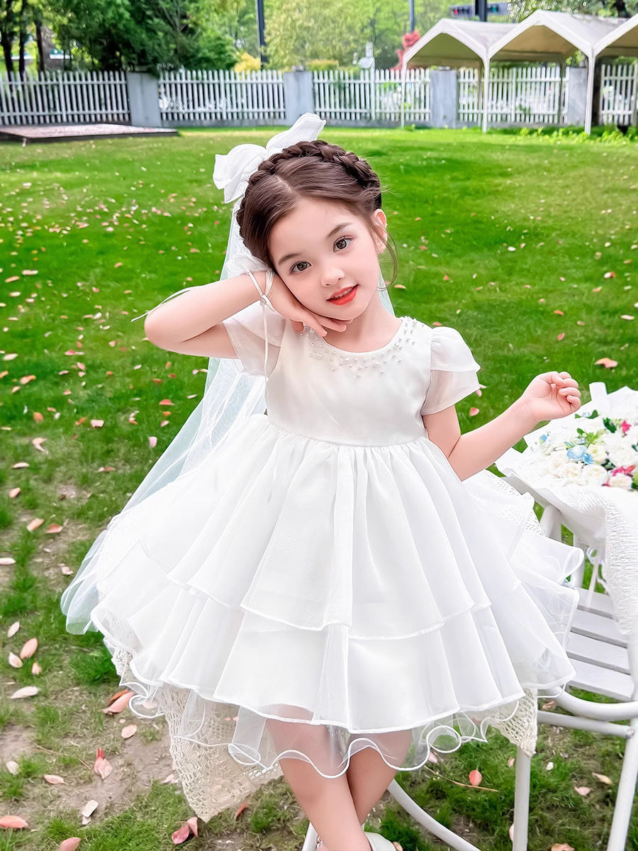 Children's Wedding Cake Pettiskirt Princess Birthday Host Light Children's Dress