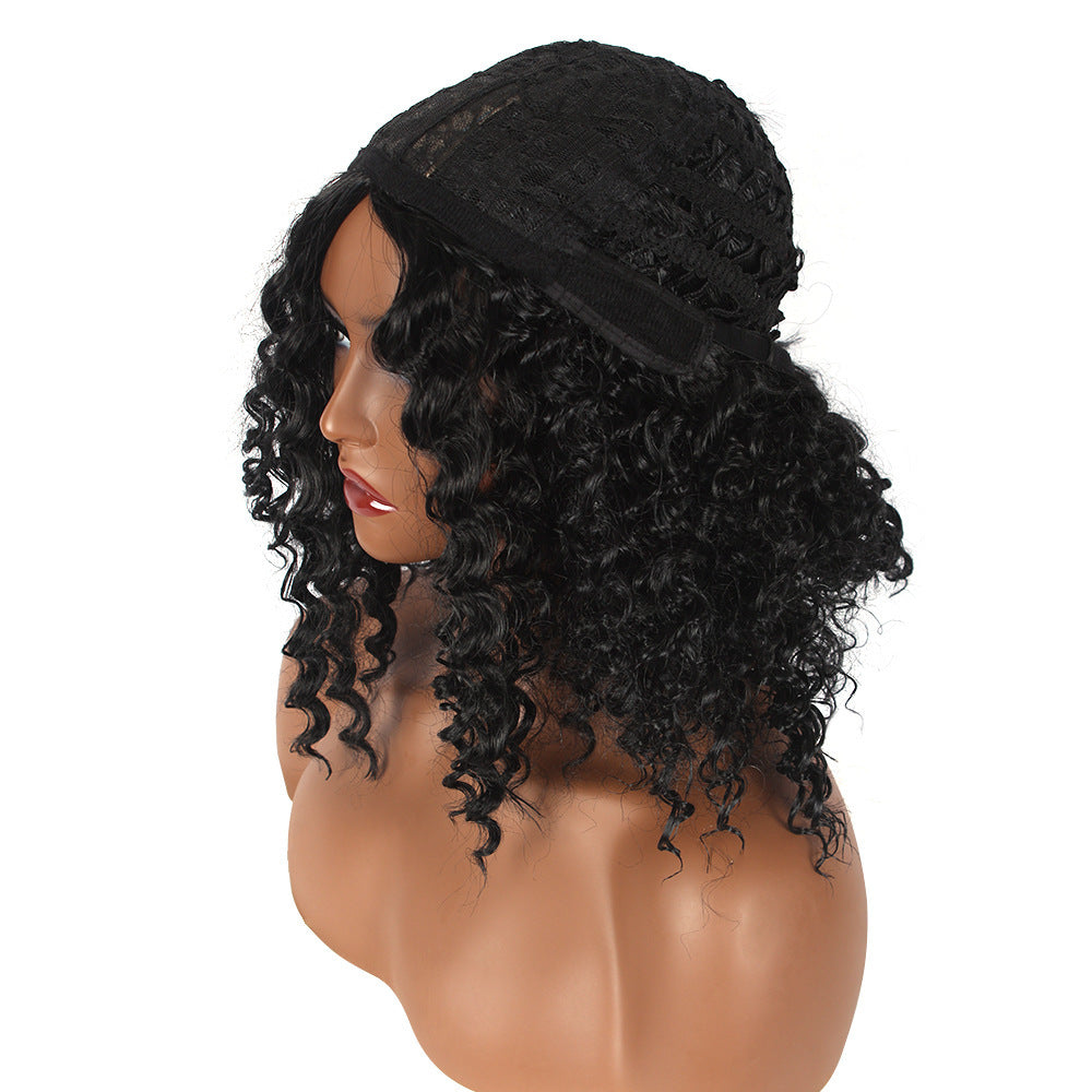 Wound Tube Afro Curly Hair Chemical Middle Wig Long Curls