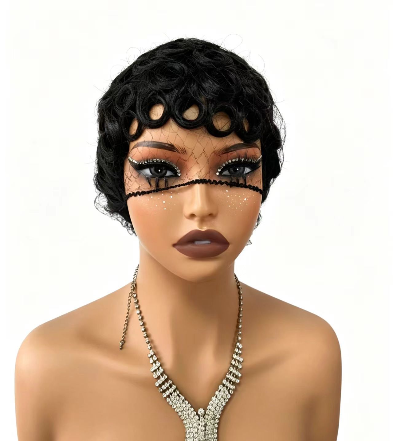 Innovative African Curly Pinker Elf Short Real Hair Wig