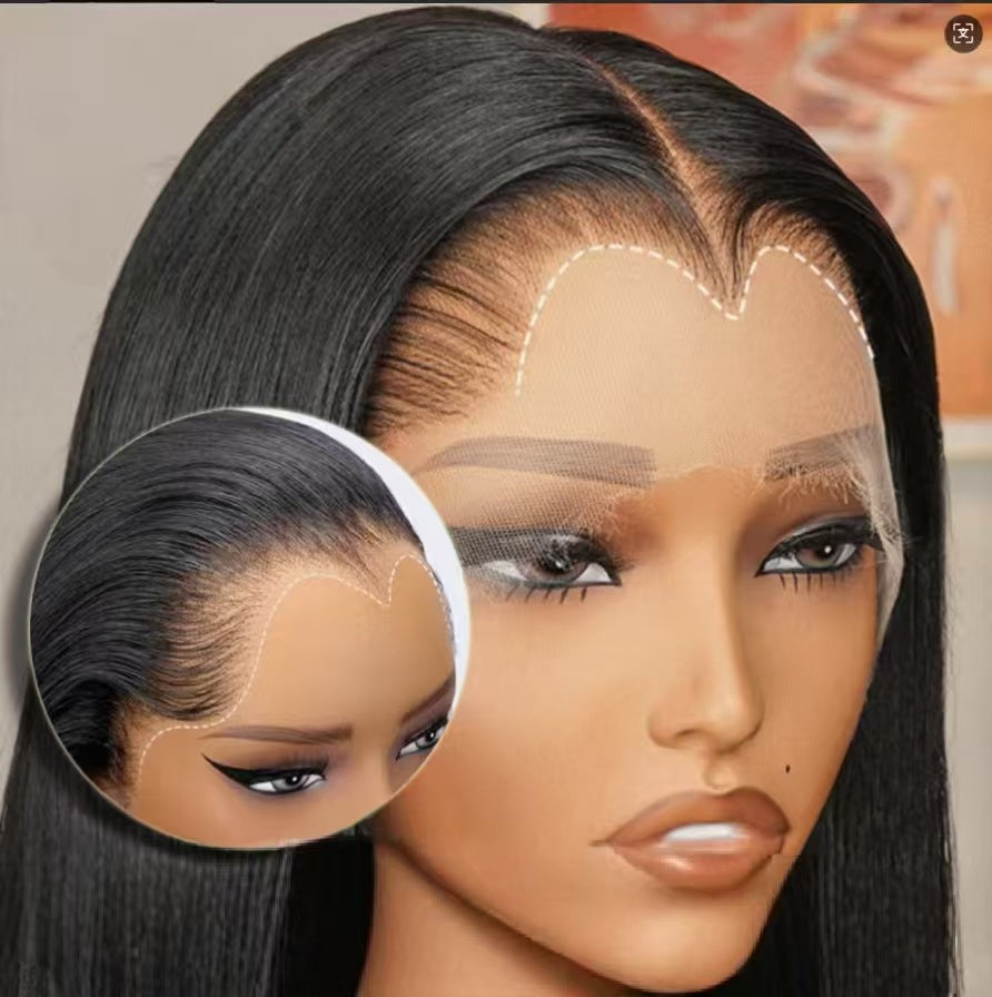 Sdd Shaped Hairline Bone Straight Frontal Real Hair Wig