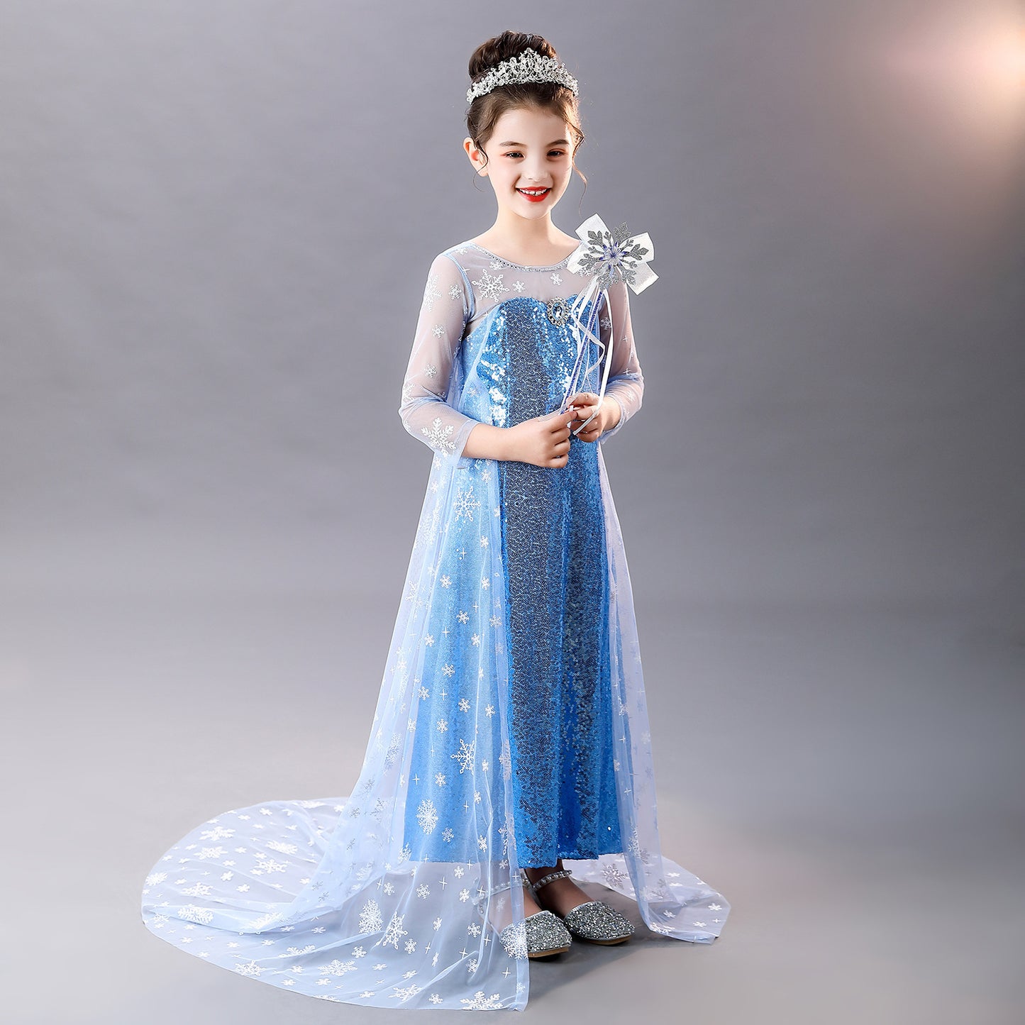Women's & Children's Princess Elsa Frozen Aisha Clothes Western Children's Dress