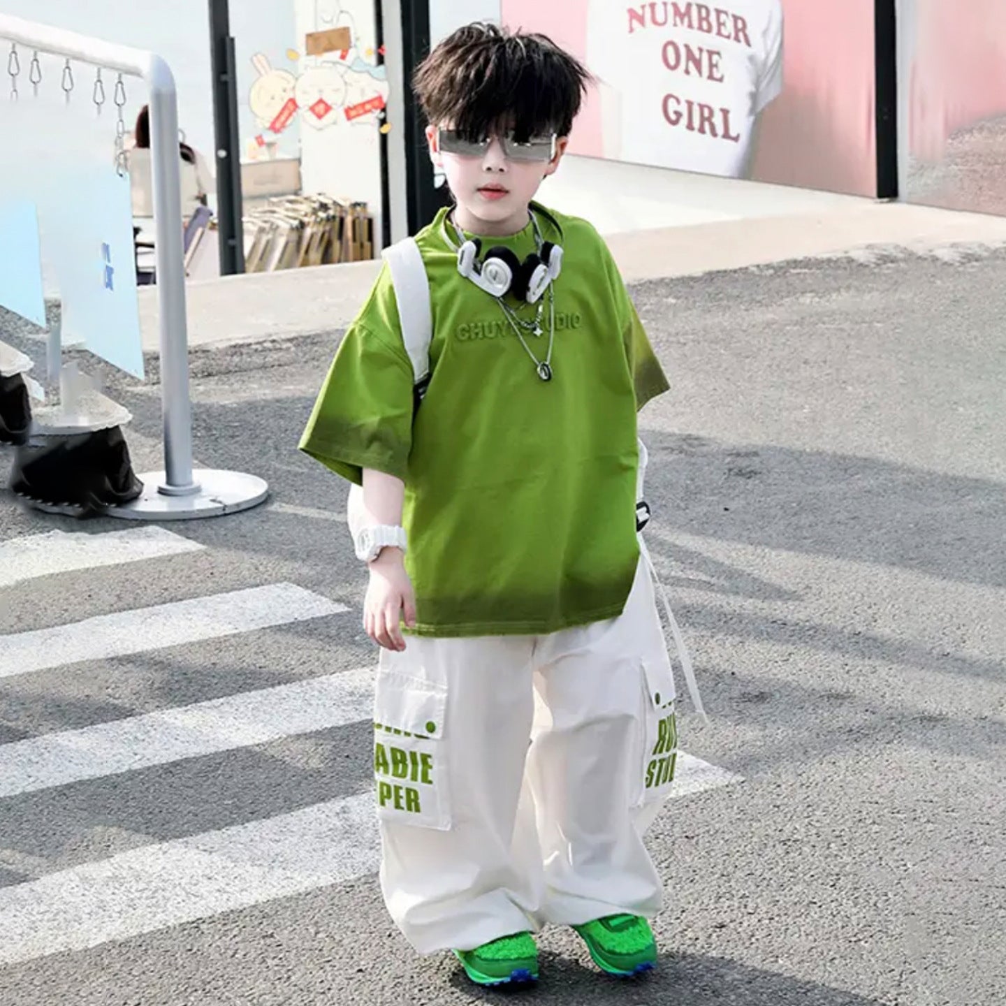 Children's Short-sleeved T-shirt Summer Clothing Korean Style Cool Handsome Wear Boy Children's Suit