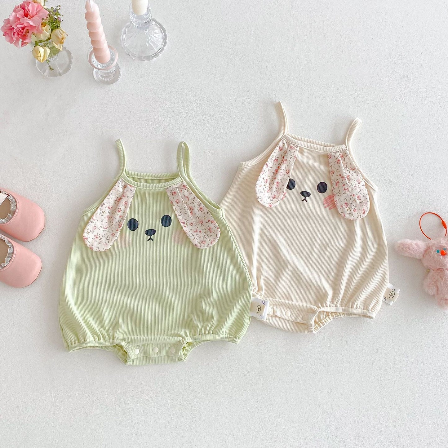 Cartoon Summer Stereo Ears Bunny Sling Jumpsuit, Climbing Suit