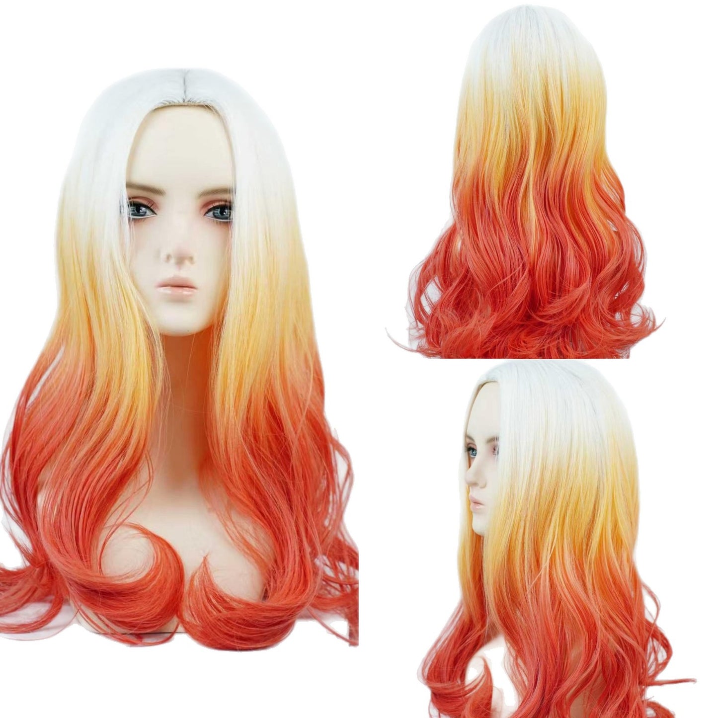 Gradient Color Big Waves Female Orange Other Wig