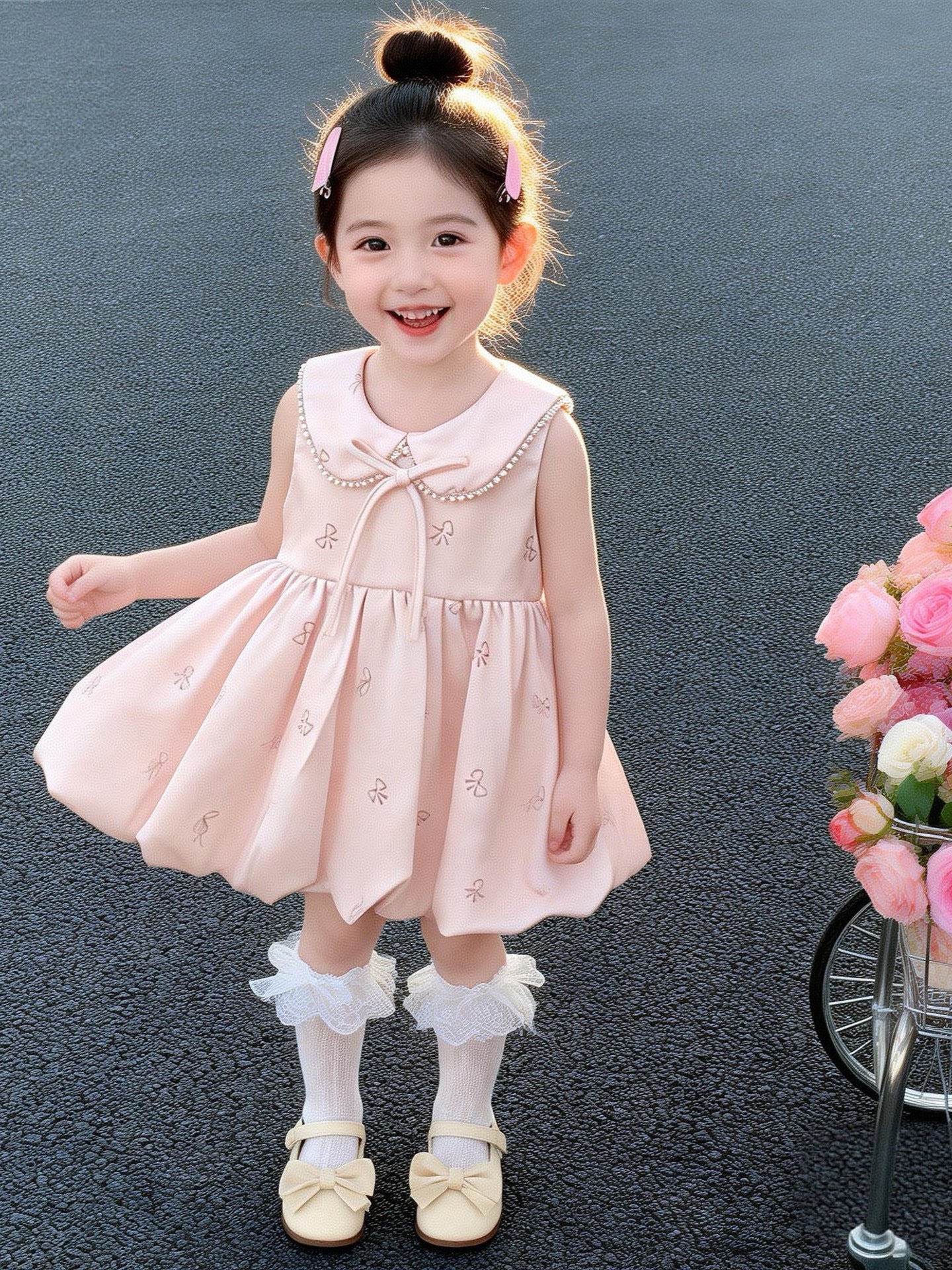 Princess Summer Western Style Birthday Vest Children's Dress