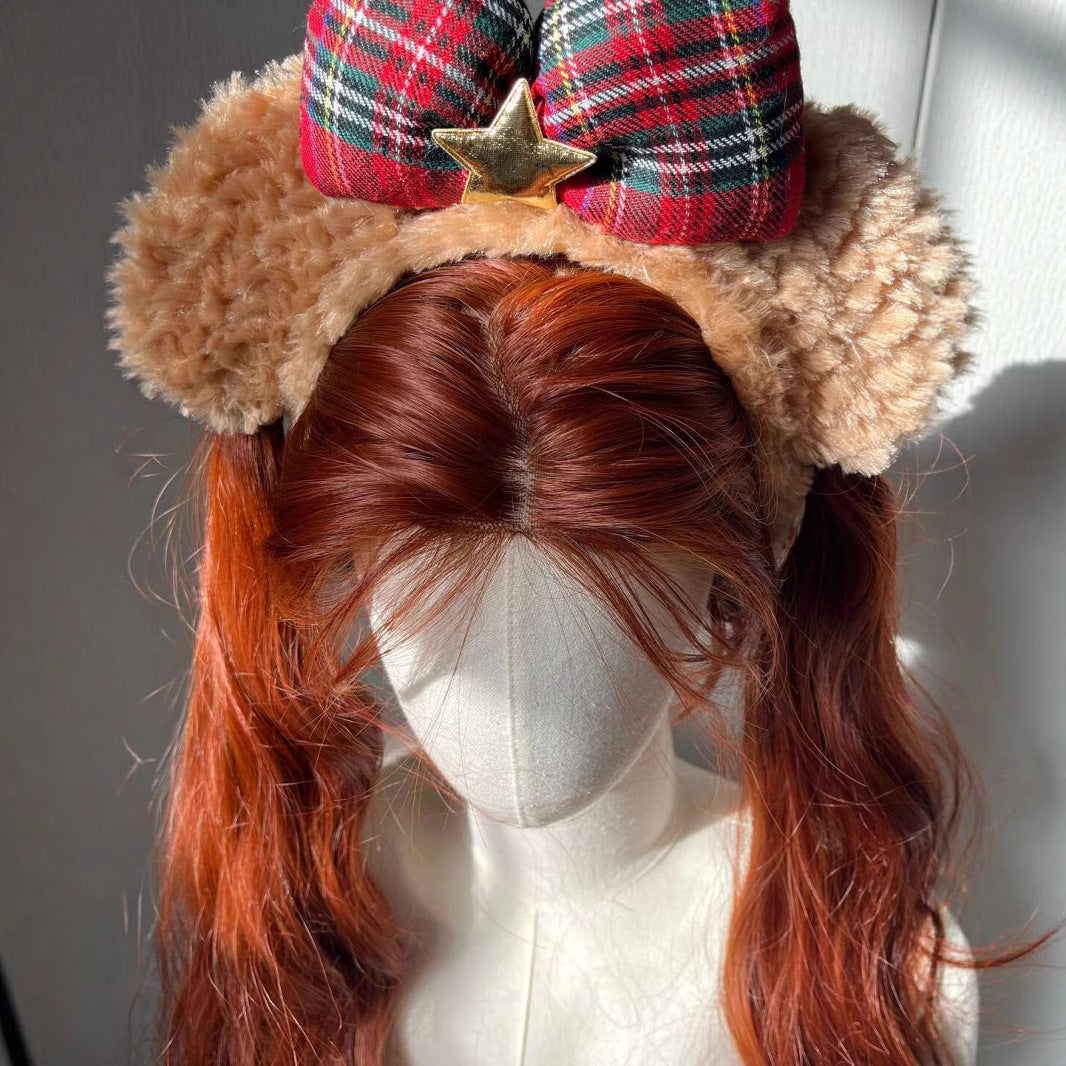 Women's Dirty Orange Water Ripple Curly Hair Simulation Natural Fashion Wig Long Curls