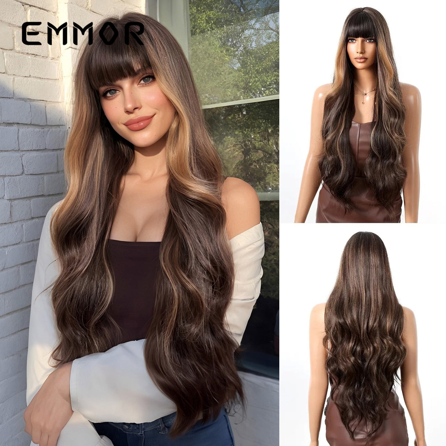 Bangs Curly Hair Dignified Goddess Waist Natural Fluffy Wig Long Curls