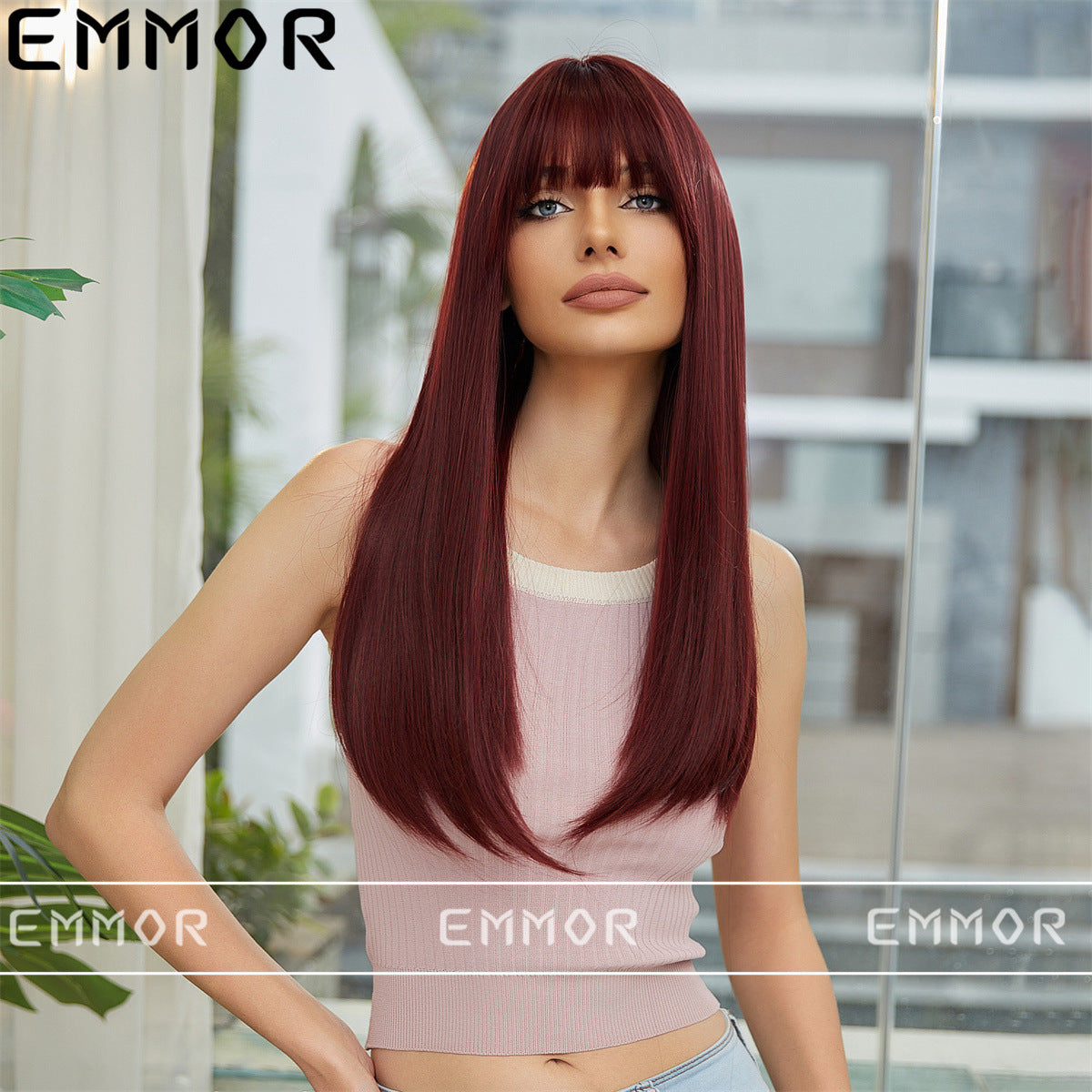 Female Hair Summer Travel White Color Long Straight Wig