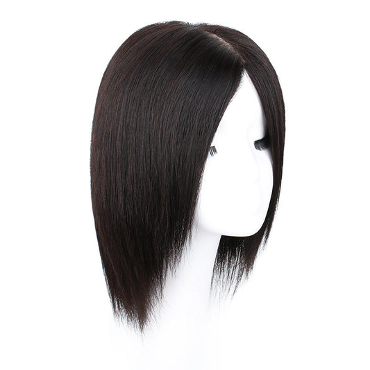Split Blank Can Be Hot Dyed Head Cover Breathable Simulation Wig Short Straight Hair