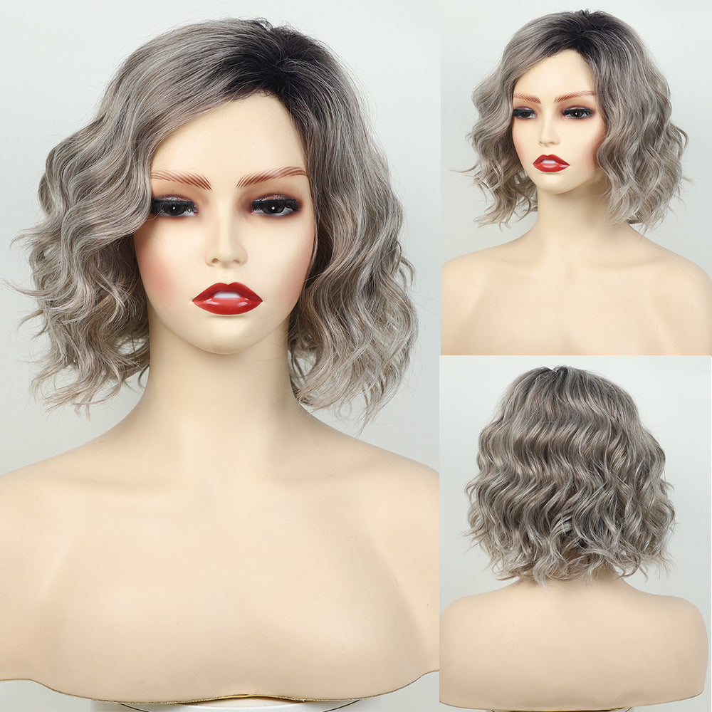 Cool Women's Dyed Mid-length Curly Hair Wig Long Curls