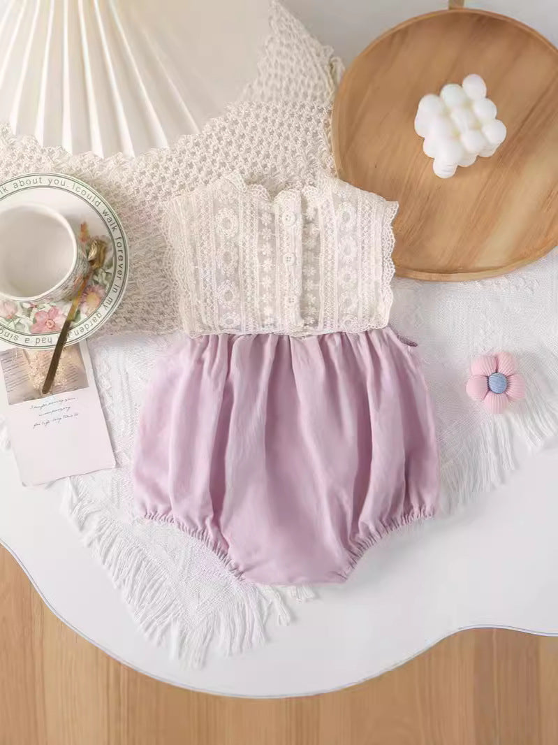 Summer Wear Sleeveless Romper Fashionable Princess Jumpsuit Thin Infant First Jumpsuit, Climbing Suit