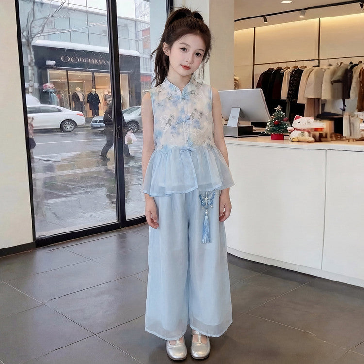 Children's Summer Dress Mid Han Chinese Clothing Skirt Children's Suit