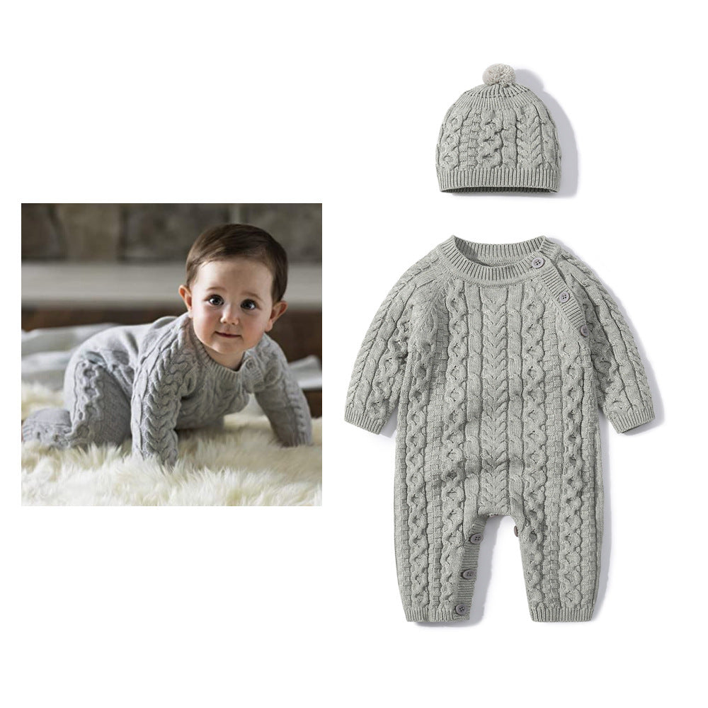 Sweater Clothes Twist Knit Romper Western Jumpsuit, Climbing Suit
