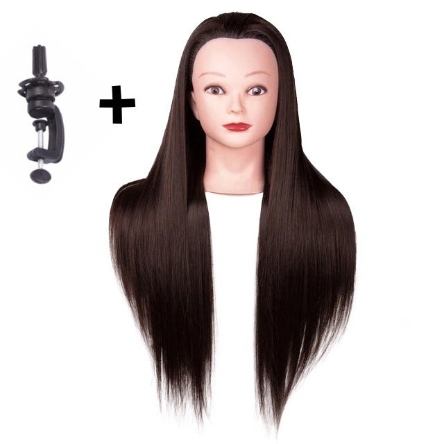Model Head Teaching Hairdressing Braiding Mock Mannequin Long Straight Wig