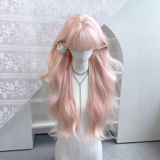 Artificial Hair Straight Bangs Curly Big Wave Sweet Wig Long Curls