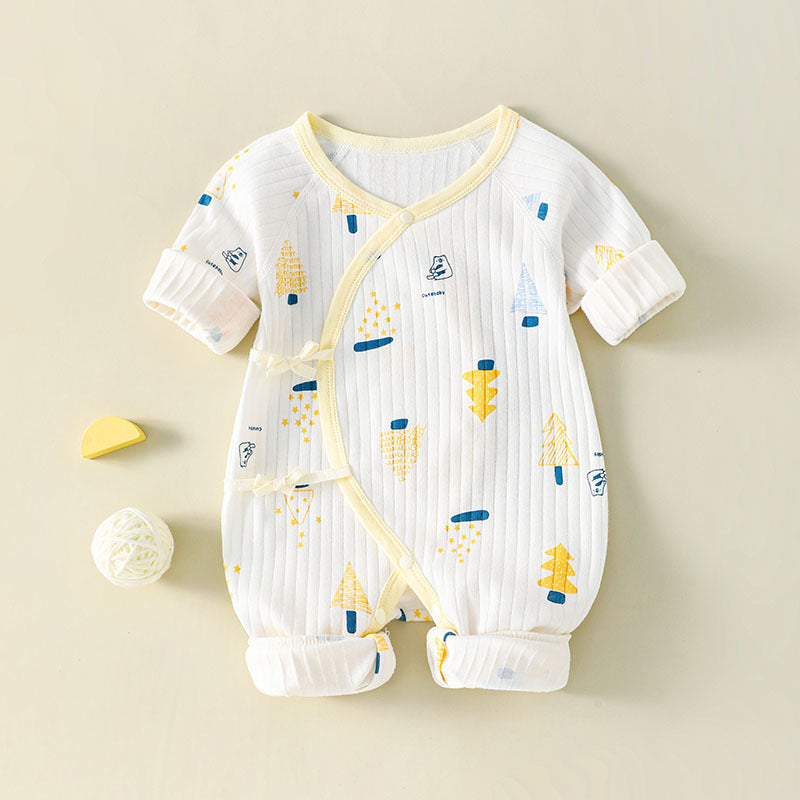 Rompers Born Boneless Cotton Closed Bellyband Crawling Jumpsuit, Climbing Suit