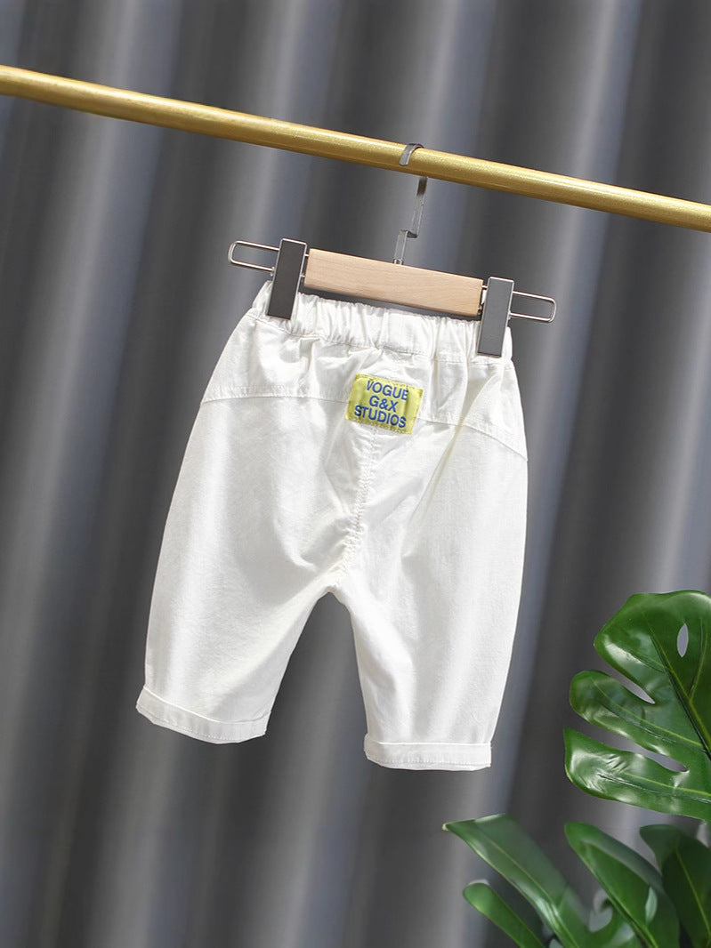 Thin Summer Clothing Small Boy's Cropped Trousers Korean Style Children's Pants