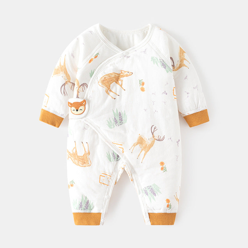 Born Quilted Jumpsuit Thin Cotton Boneless Romper Gown Jumpsuit, Climbing Suit