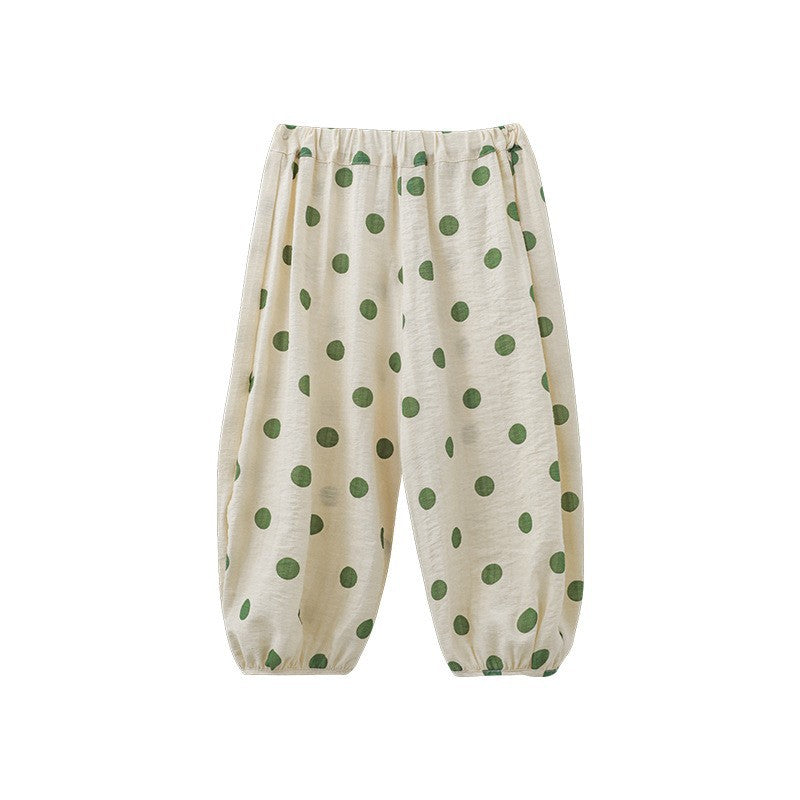 Children's Polka Dot Casual Outdoor Ice Silk Trousers Children's Pants