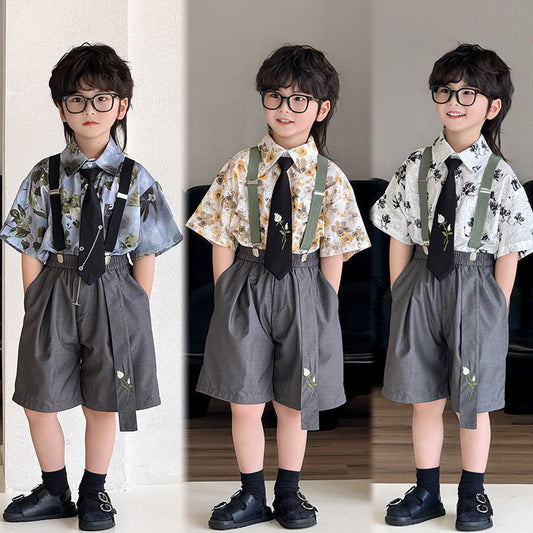 Children's Shirt Summer Korean Style Short Sleeve Children's Suit