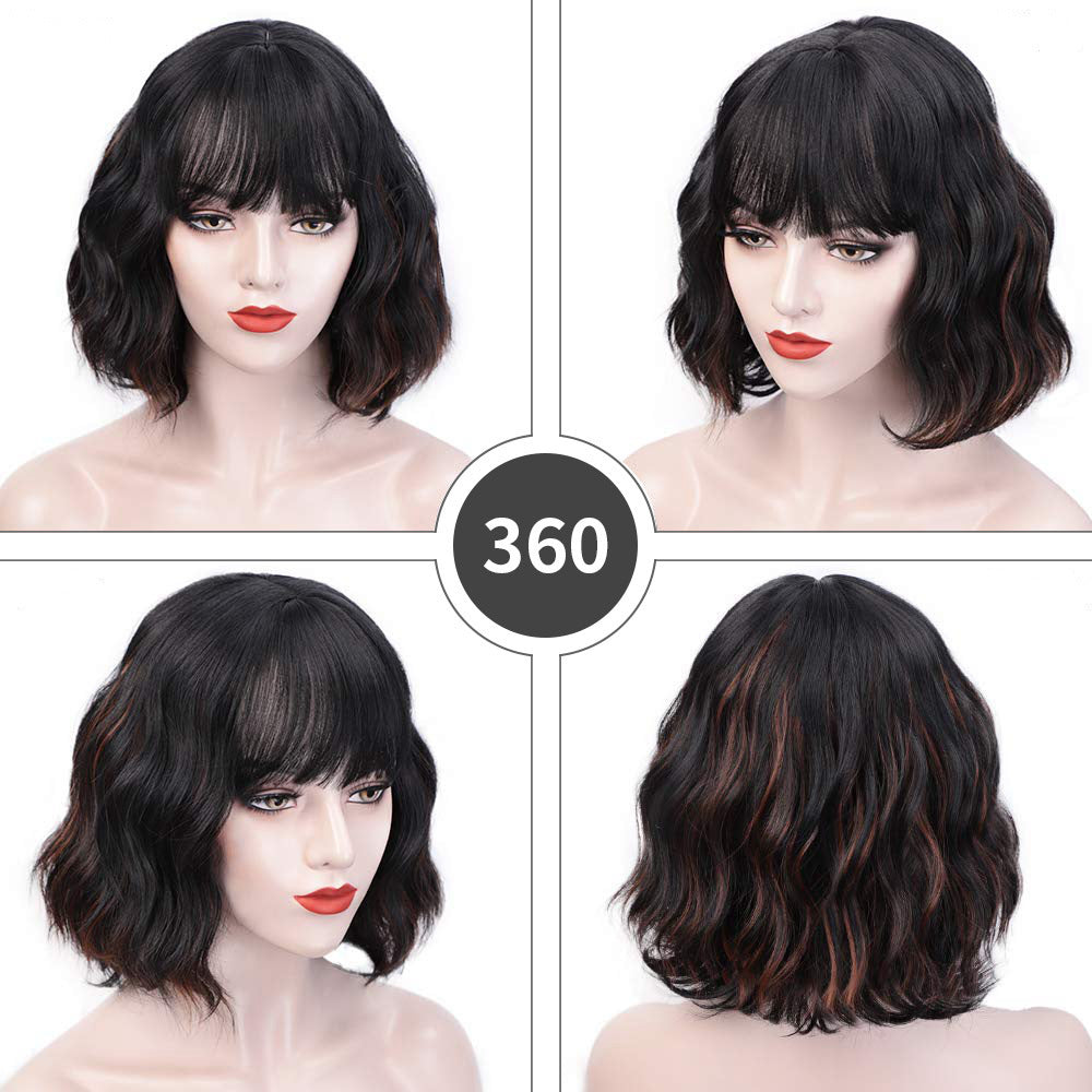 Female Chemical Fiber Head Cover Small Wig Short Curly Hair