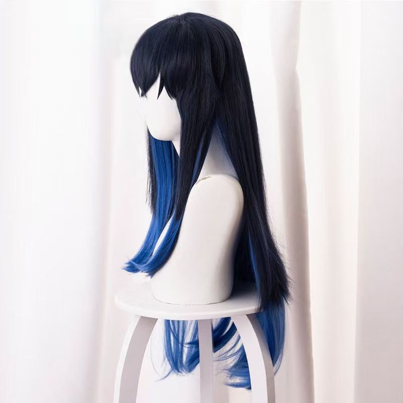 Mouth Ping Yi Help Pig Sex Turn Dark Blue Cos Wig