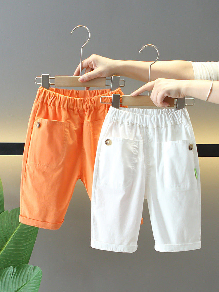 Children's Shorts Thin Summer Clothing Loose Cool Handsome Cropped Middle Children's Pants