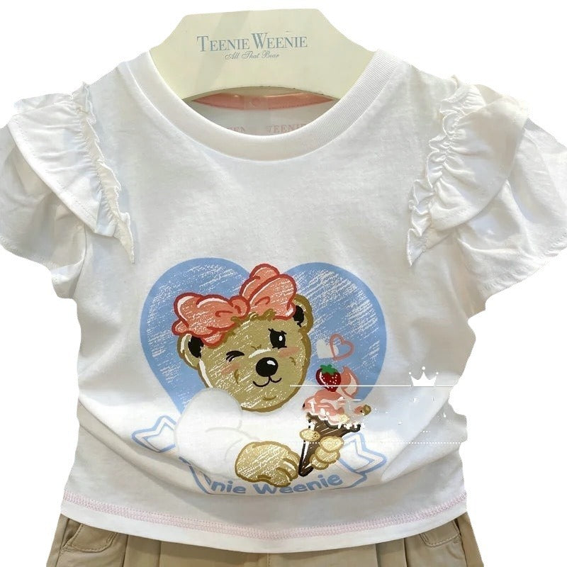 Summer Sweet Printed Cotton Texture Knitted Soft Breathable Children's T-shirt