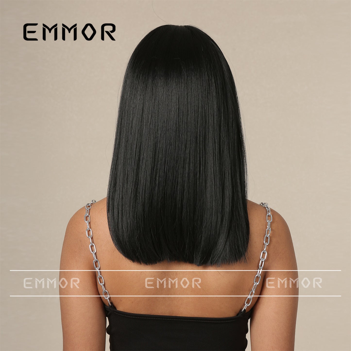 Female Summer Hair Natural Mid-length Fashion Air Bangs Long Straight Wig