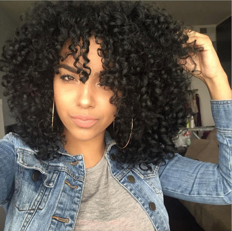 Creative Women's Chemical Fiber Afro Mid-length Wig Short Curly Hair
