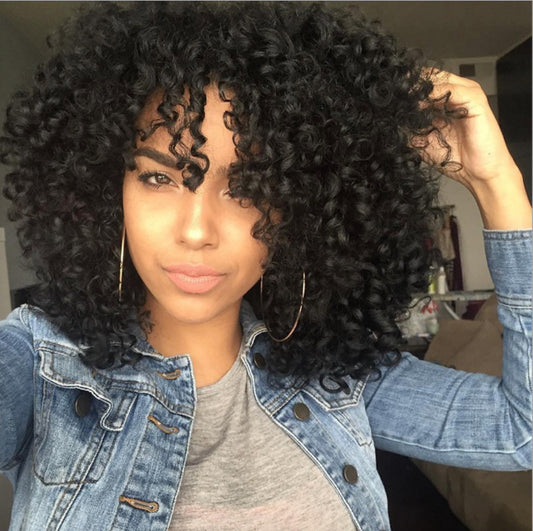 Creative Women's Chemical Fiber Afro Mid-length Wig Short Curly Hair