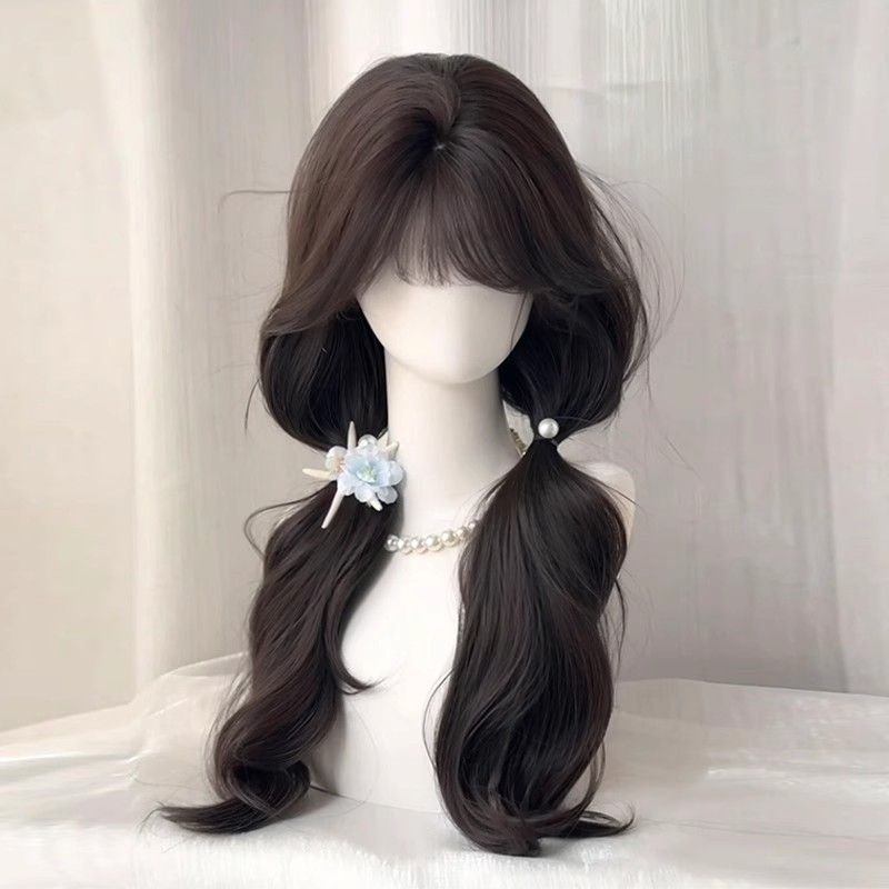 Hair Big Wave Natural Air Bangs Wig Long Curls