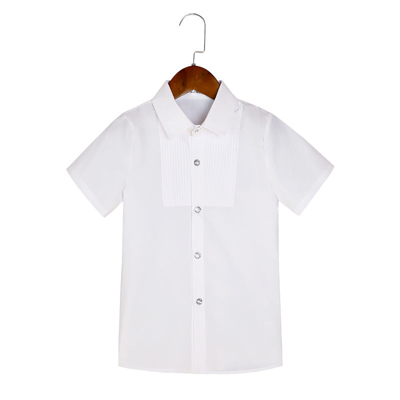 Children's Plus Size White Medium Large Fat Children's Shirt