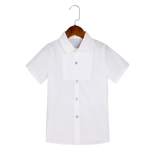 Children's Plus Size White Medium Large Fat Children's Shirt
