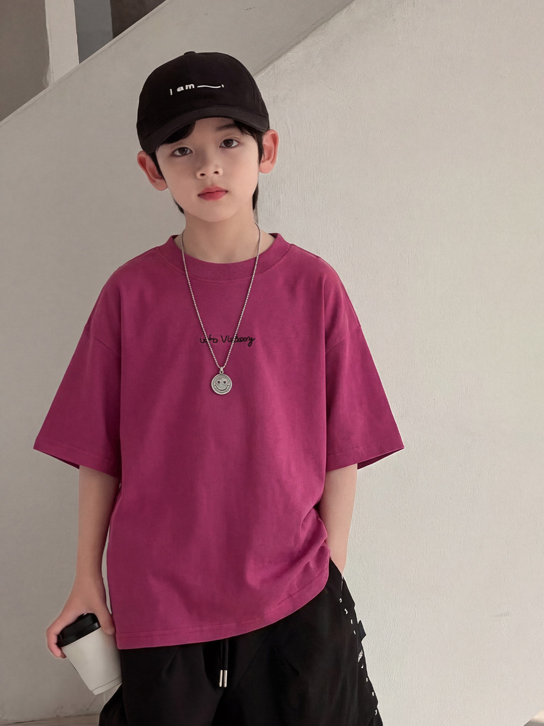 Children's Short-sleeved Summer Loose Top Boys Middle Big Half Sleeve Children's T-shirt
