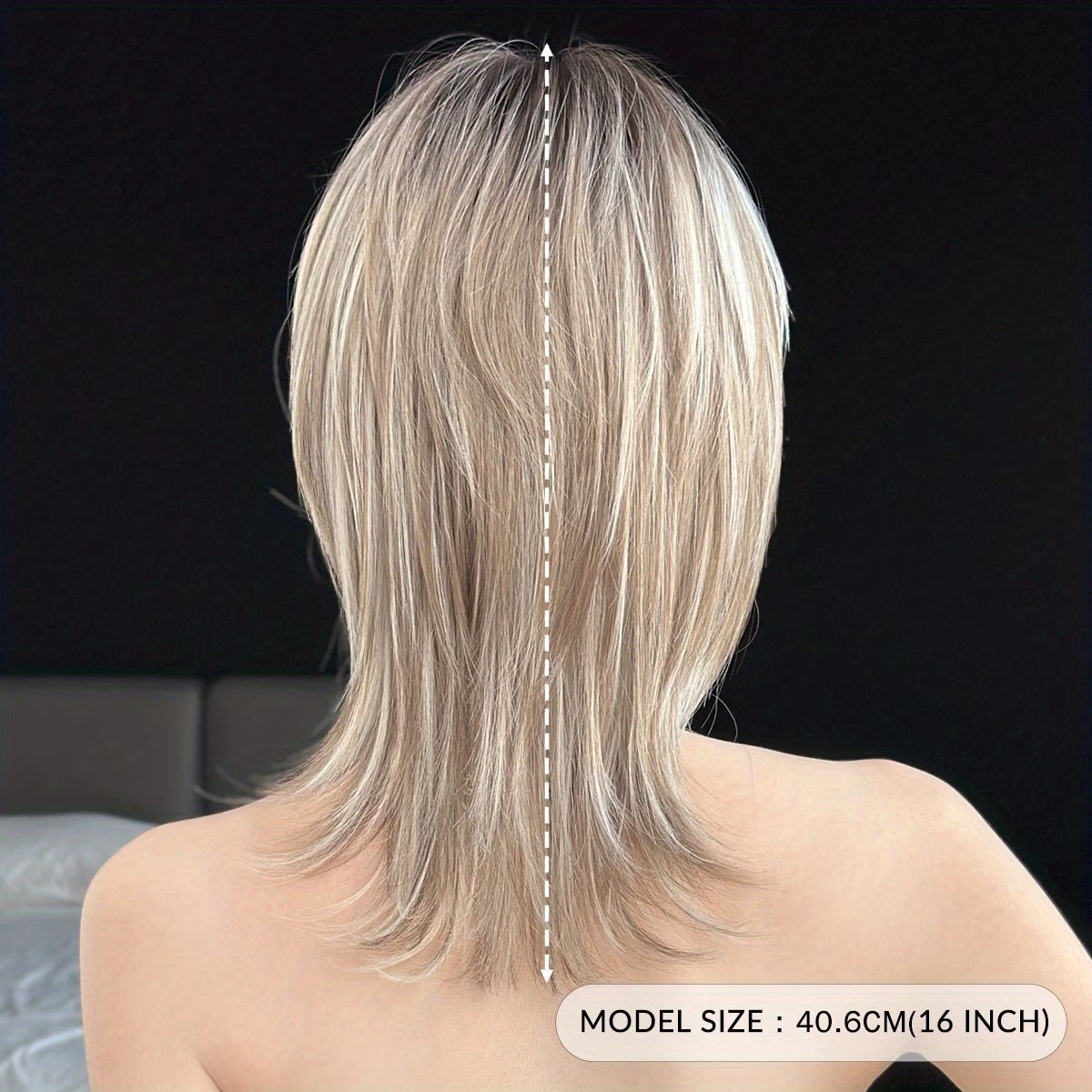 Women's Long Straight Layered Fashion Highlight Wolf Tail Synthetic Wigs Wig Short Curly Hair
