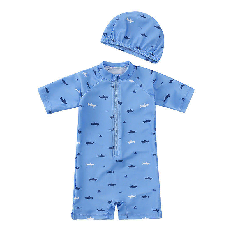 Children's Swimsuit Sunscreen For Boys Seaside Beach One Jumpsuit, Climbing Suit