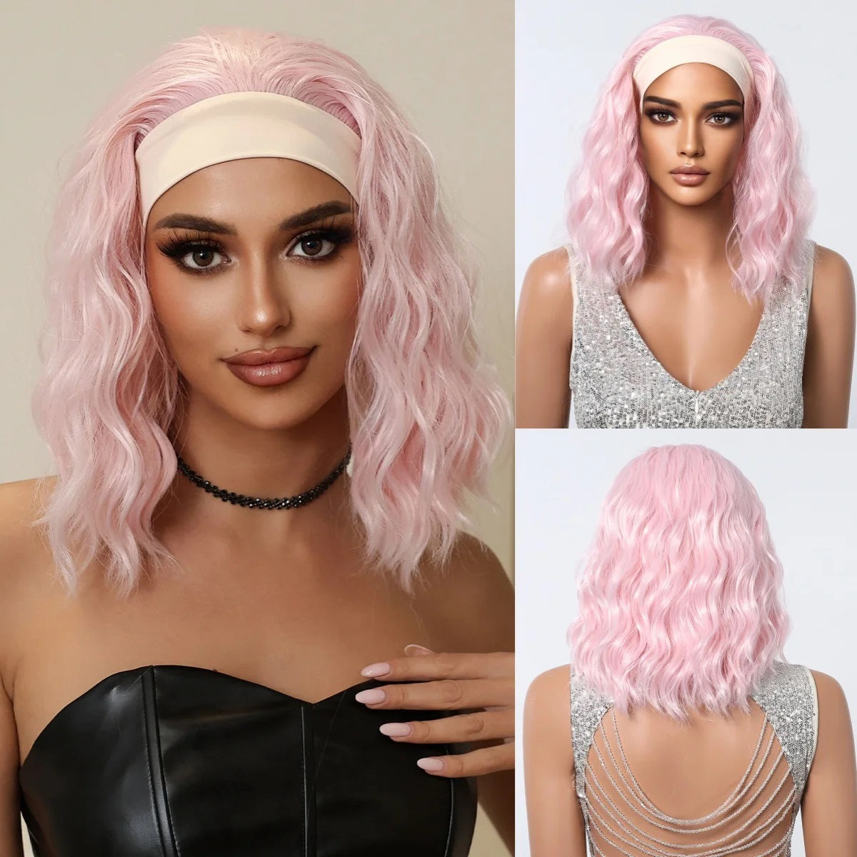 Hair Band Female Black Small Curly Brown Straight Mechanism Wig Long Curls