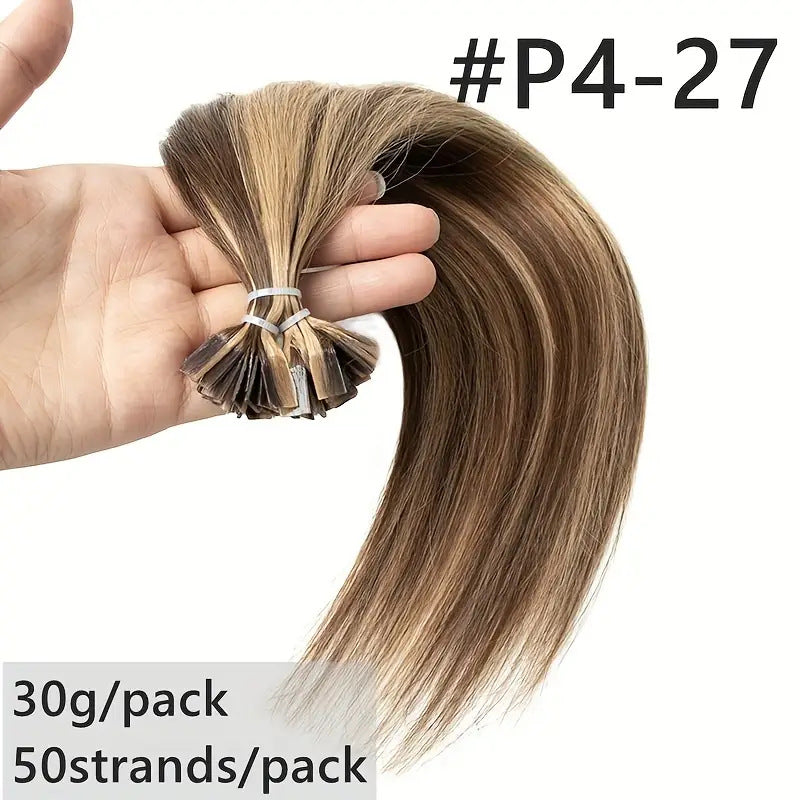 New Human Hair Foaming White Extension Long Straight Wig