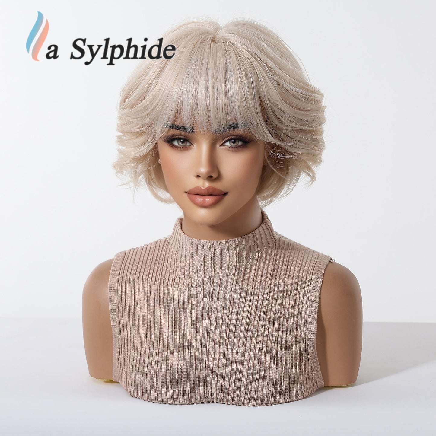French Broken Bangs Texture Wave With Fluffy Air Feeling Retro Wig Short Curly Hair
