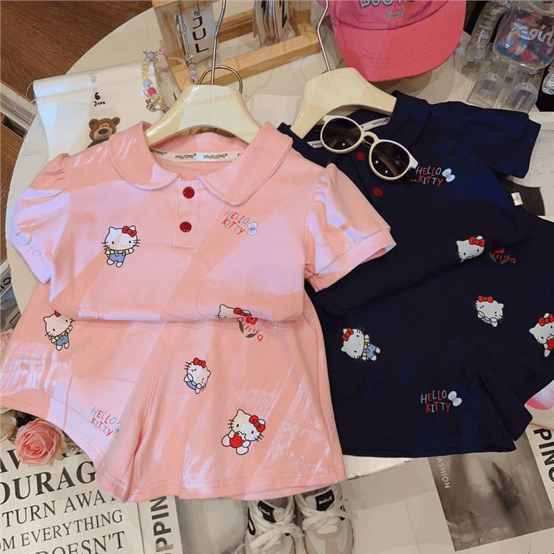 Short-sleeved Suit Summer Cartoon Korean Sports Casual Children's T-shirt