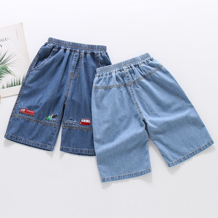 Children's Denim Shorts Cropped Capris Summer Casual Children's Pants