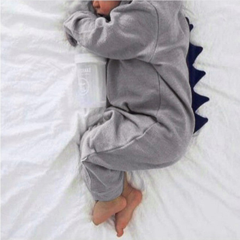 Children's Dinosaur Hooded Jumpsuit Cute Rompers Casual Jumpsuit, Climbing Suit