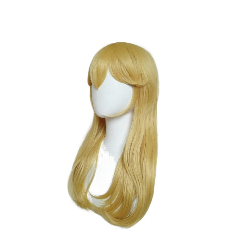Super Mary Princess Golden Long Curly Cos Wig