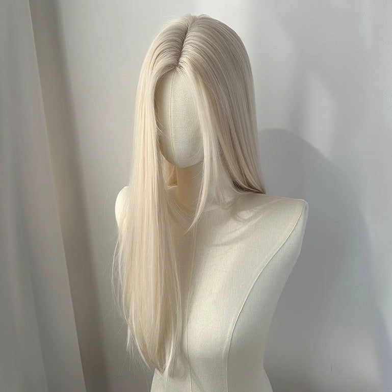 Female Forehead Lace High Level Mixed Long Straight Wig